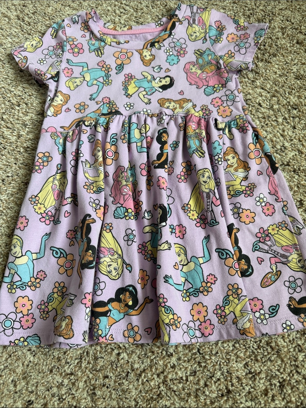 DISNEY PRINCESS TODDLER GIRL SHORT SLEEVE COTTON DRESS - Picture 3 of 7